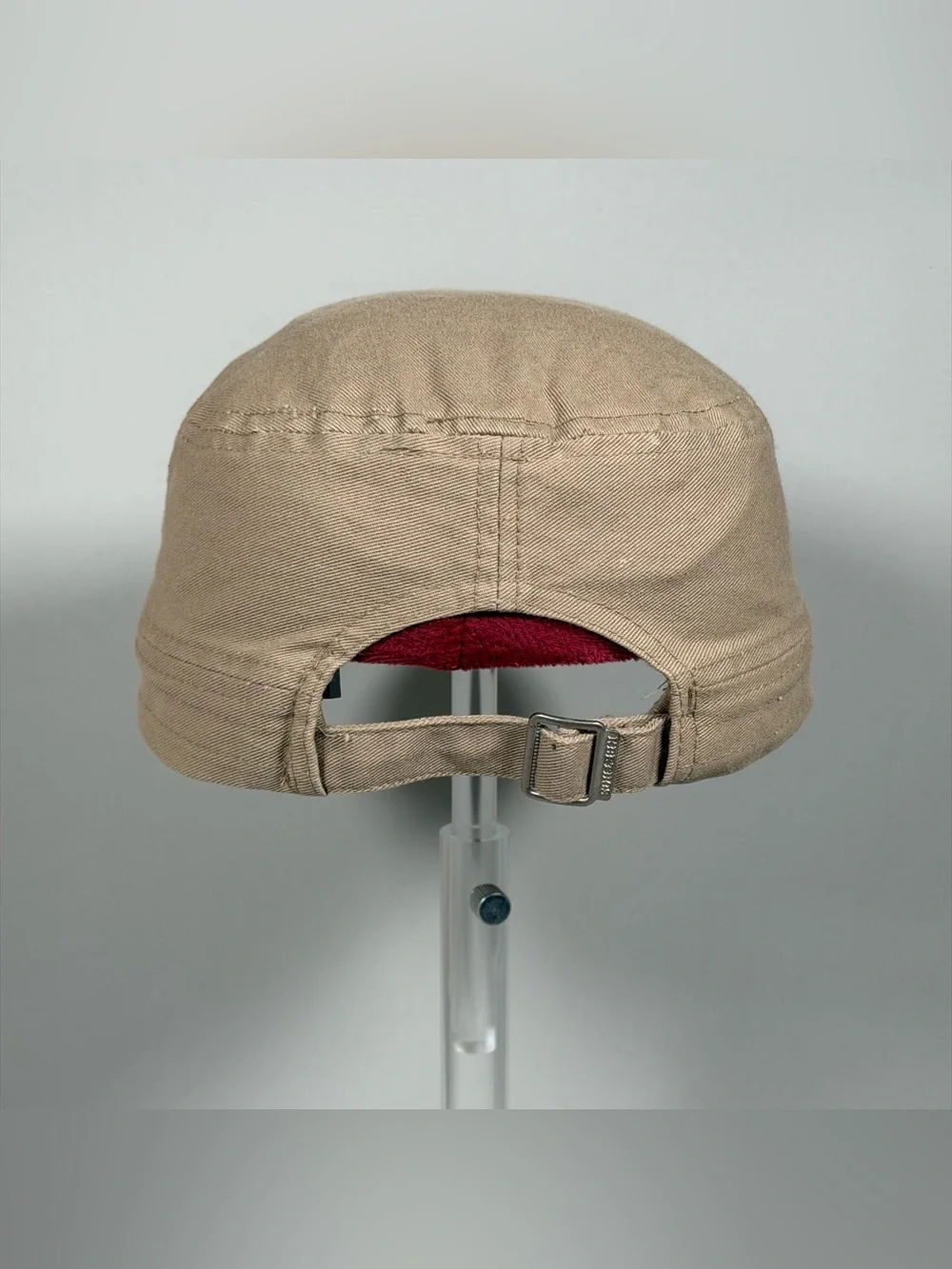 KBETHOS Tan Cap with Pink Heart Embroidery and Black-White Chevron Brim